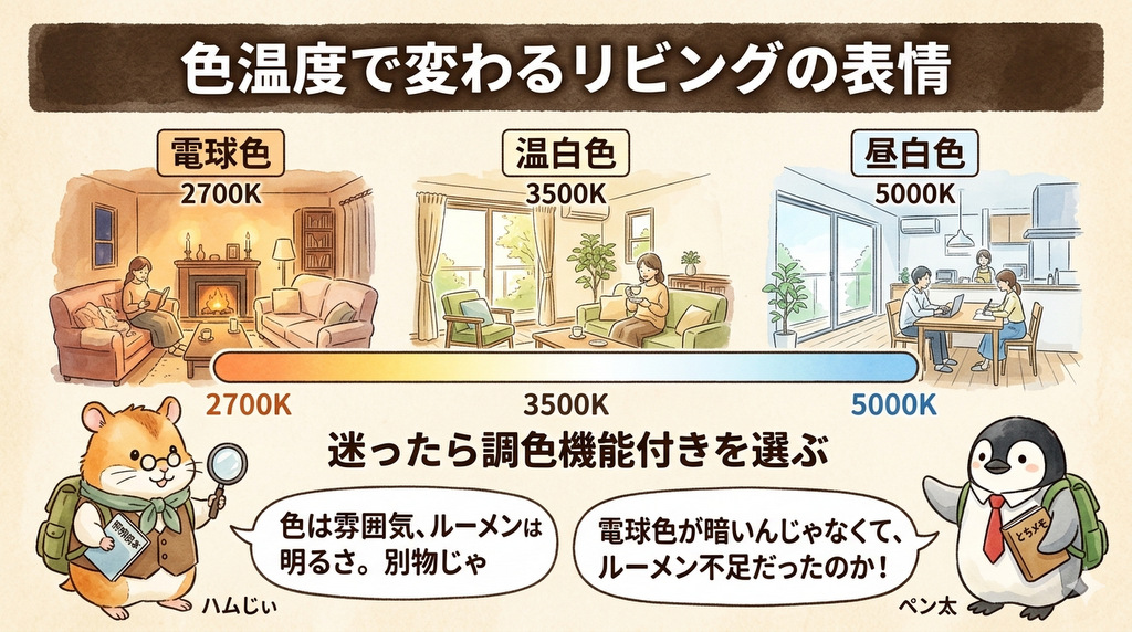 「電球色にしたら暗い」を防ぐ、照明選びの基礎知識