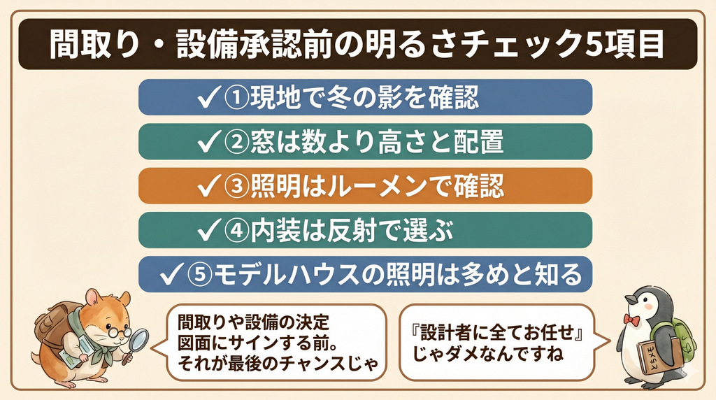 これから建てる人へ｜図面承認前の「明るさチェック5項目」